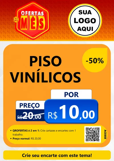 Modelo de Cartaz para Cartaz A4 Vertical com o tema Ofertas do Mês para Material para Construção