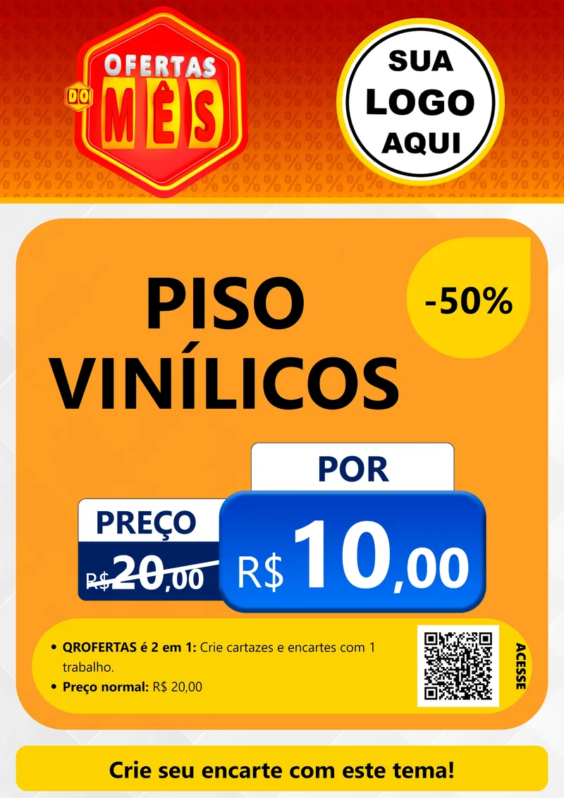 Modelo de Cartaz para Cartaz A4 Vertical com o tema Ofertas do Mês para Material para Construção