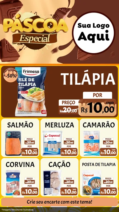 Modelo de Rede Social para Stories com o tema Páscoa Especial para Peixaria