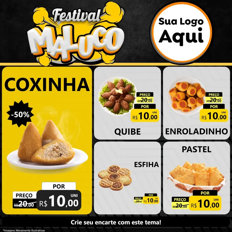 Modelo de Rede Social para Feed Facebook com o tema Festival Maluco para Salgadaria
