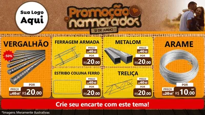 Modelo de TV para TV Horizontal com o tema Promoção Namorados para Ferragens