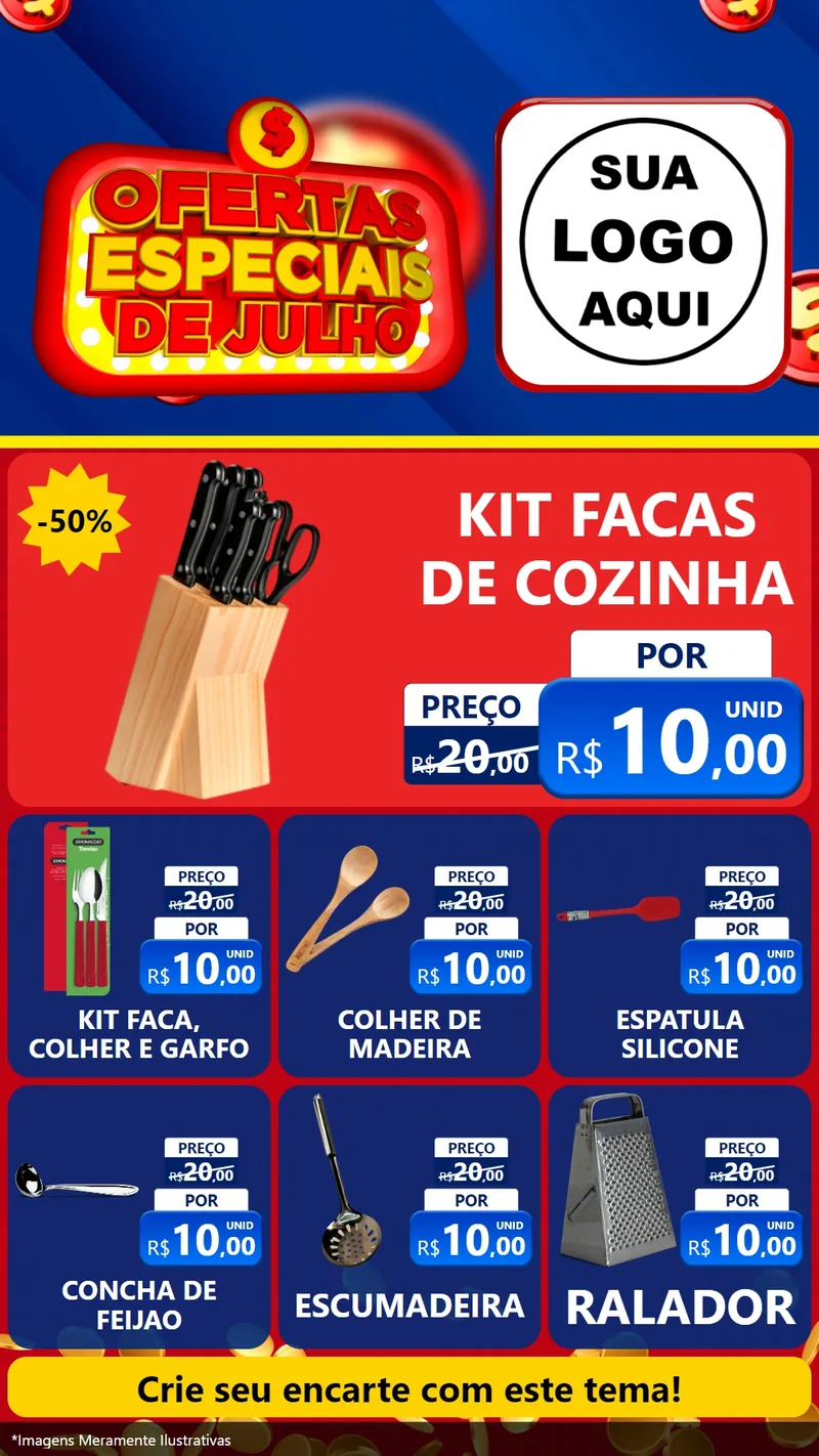 Modelo de Rede Social para Stories com o tema Ofertas Especiais de Julho para Utilidades Domésticas
