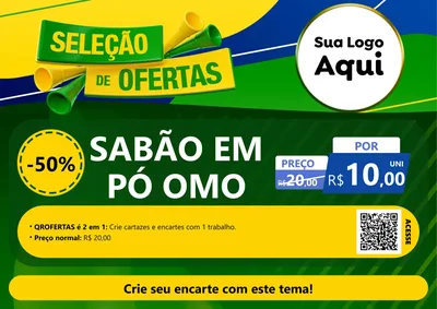 Modelo de Cartaz para Cartaz A4 Horizontal com o tema Seleção de Ofertas - Copa para Produtos de Limpeza