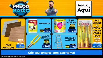 Modelo de TV para TV Horizontal com o tema Preço Baixo para Material para Construção