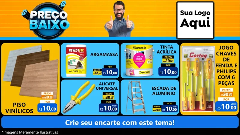 Modelo de TV para TV Horizontal com o tema Preço Baixo para Material para Construção