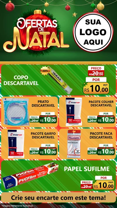 Modelo de TV para TV Vertical com o tema Ofertas de Natal para Embalagens