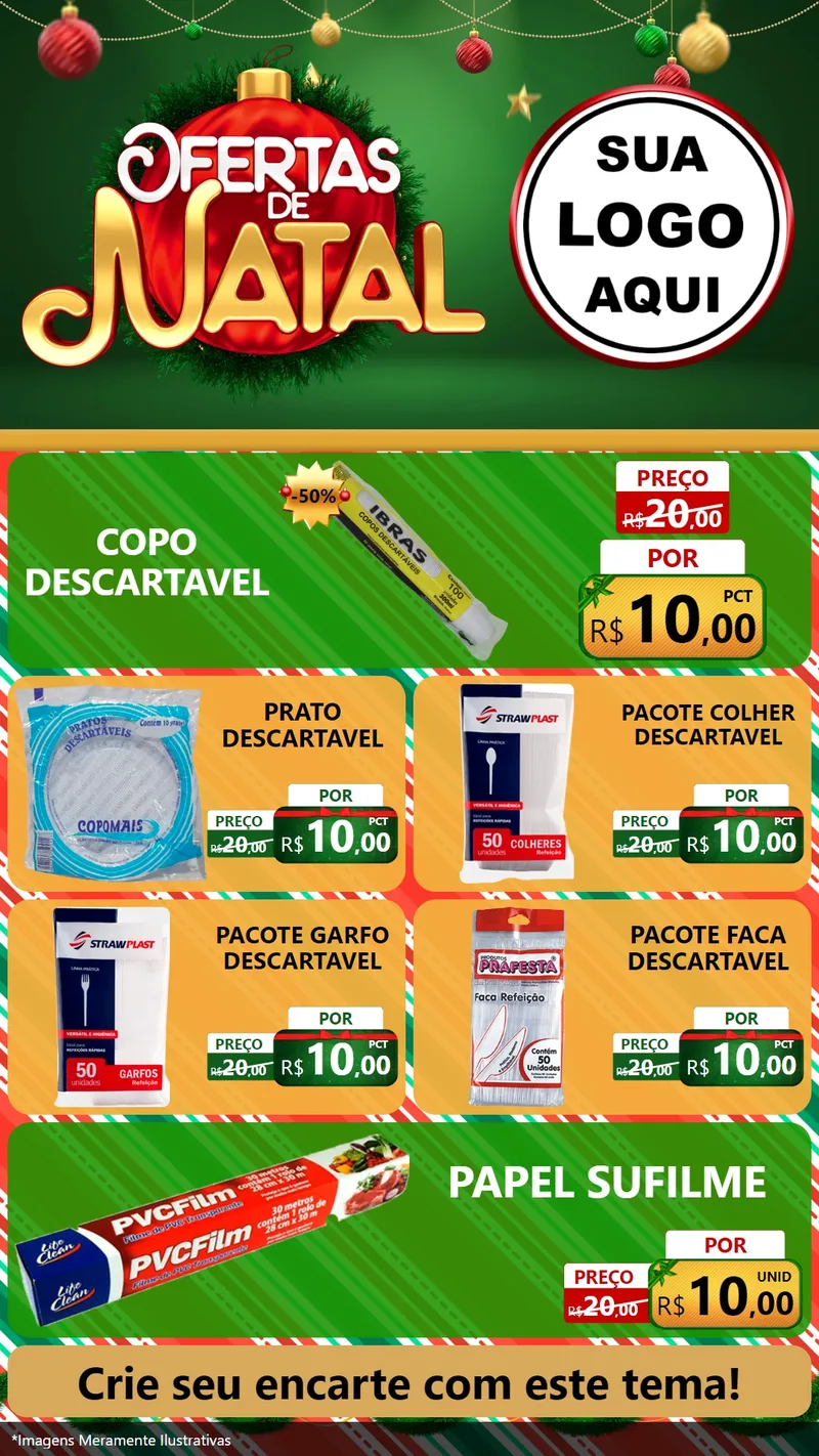 Modelo de TV para TV Vertical com o tema Ofertas de Natal para Embalagens