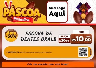 Modelo de Cartaz para Cartaz A4 Horizontal com o tema Páscoa Fantástica para Higiene Pessoal