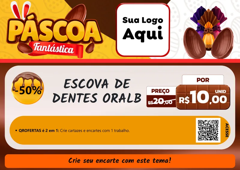 Modelo de Cartaz para Cartaz A4 Horizontal com o tema Páscoa Fantástica para Higiene Pessoal