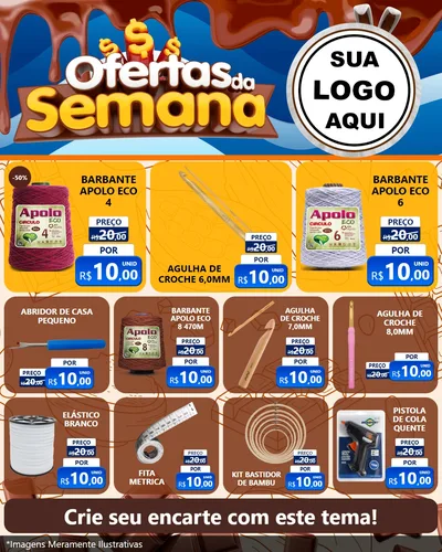 Modelo de Rede Social para Feed Instagram com o tema Ofertas da Semana - Páscoa para Armarinho e Aviamentos