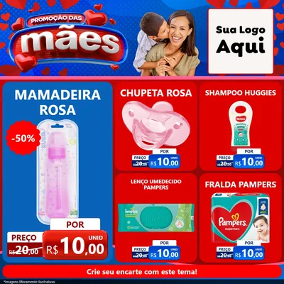 Modelo de Rede Social para Feed Facebook com o tema Promoção das Mães para Bebês