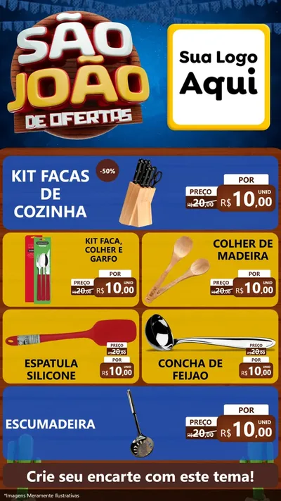 Modelo de TV para TV Vertical com o tema São João Ofertas Imbatíveis! - Junina para Utilidades Domésticas