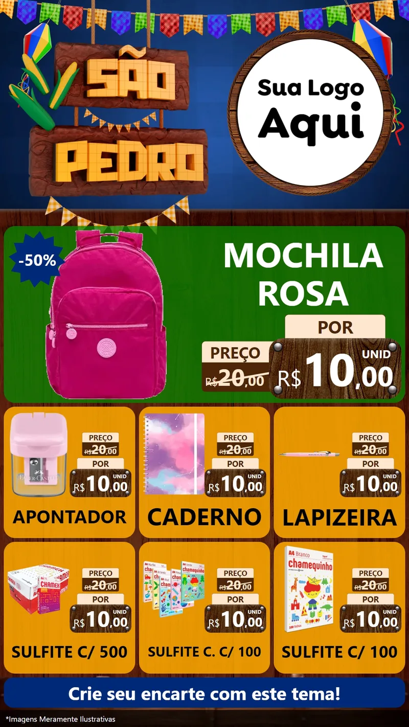Modelo de Rede Social para Stories com o tema São Pedro para Papelaria