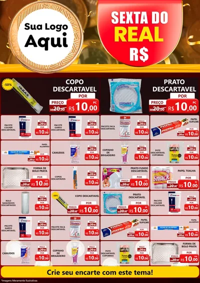 Modelo de Encarte para Encarte A4 Vertical com o tema Sexta do Real para Embalagens