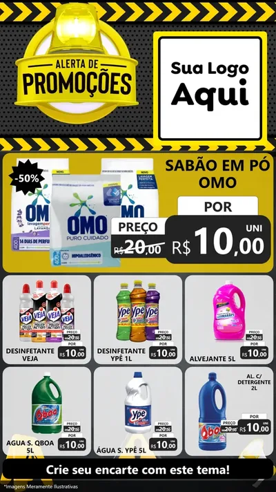 Modelo de Rede Social para Stories com o tema Alerta de Promoções para Produtos de Limpeza