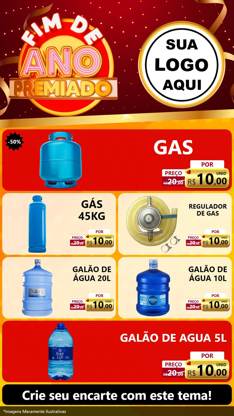 Modelo de TV para TV Vertical com o tema Fim de Ano Premiado para Água e gás