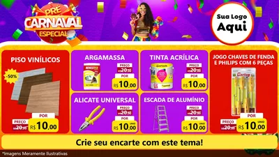Modelo de TV para TV Horizontal com o tema Pré-Carnaval Especial para Material para Construção