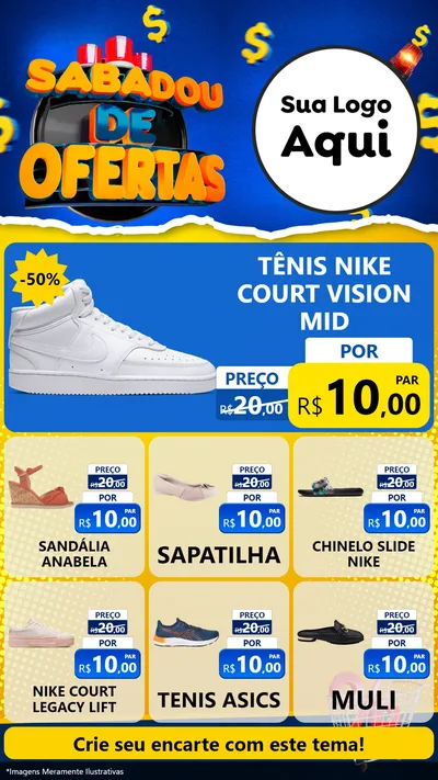 Modelo de Rede Social para Stories com o tema Sabadou de Ofertas para Calçados