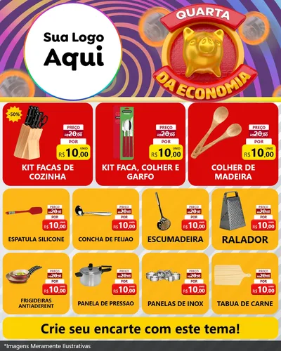 Modelo de Rede Social para Feed Instagram com o tema Quarta da Economia para Utilidades Domésticas