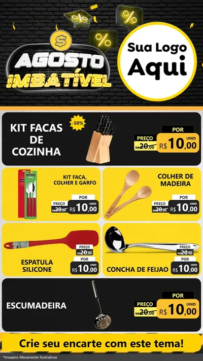 Modelo de TV para TV Vertical com o tema Agosto Imbatível para Utilidades Domésticas
