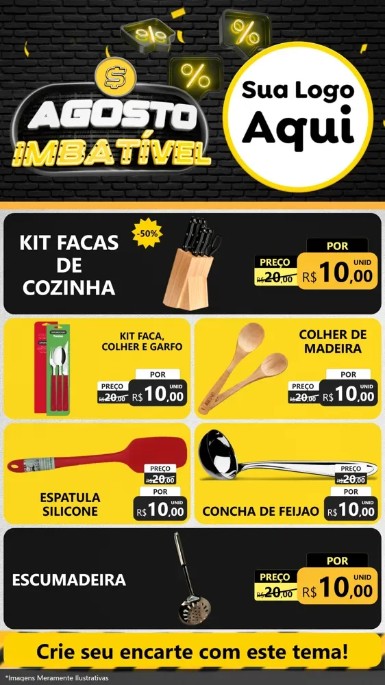 Modelo de TV para TV Vertical com o tema Agosto Imbatível para Utilidades Domésticas
