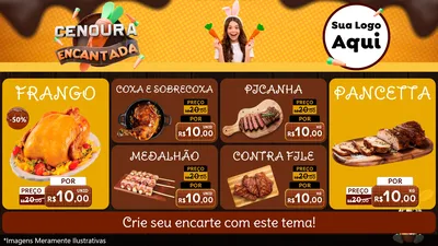 Modelo de TV para TV Horizontal com o tema Cenoura Encantada - Páscoa para Assados