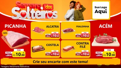 Modelo de TV para TV Horizontal com o tema Semana dos Solteiros para Açougue