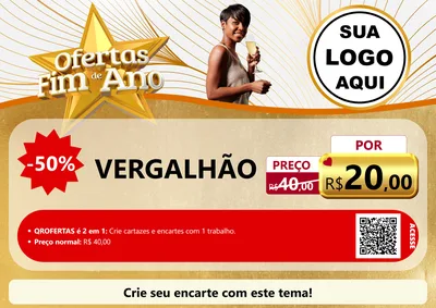 Modelo de Cartaz para Cartaz A4 Horizontal com o tema Ofertas Fim de Ano para Ferragens