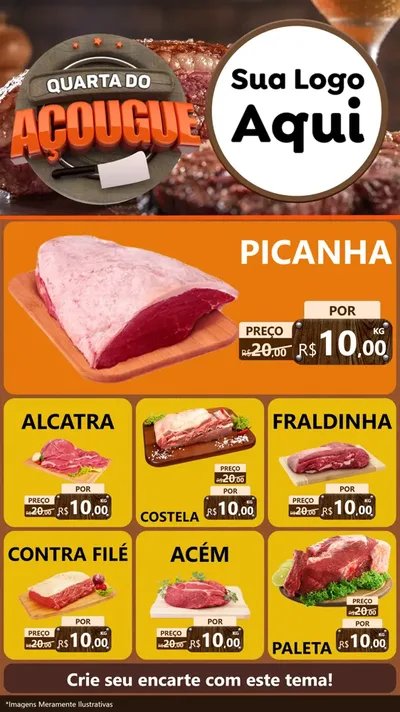 Modelo de Rede Social para Stories com o tema Quarta do Açougue para Açougue