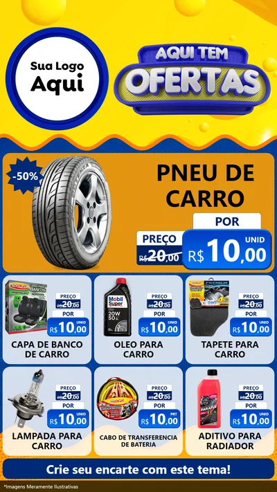 Modelo de Rede Social para Stories com o tema Aqui Tem Ofertas para Auto peças