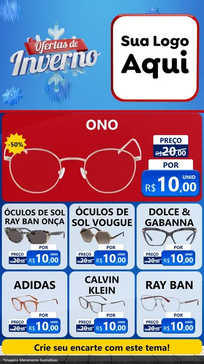Modelo de Rede Social para Stories com o tema Ofertas de Inverno para Óticas