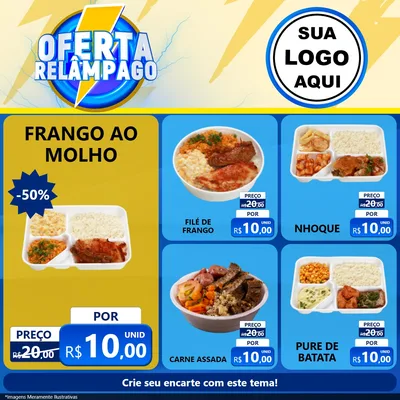 Modelo de Rede Social para Feed Facebook com o tema Oferta Relâmpago para Restaurante