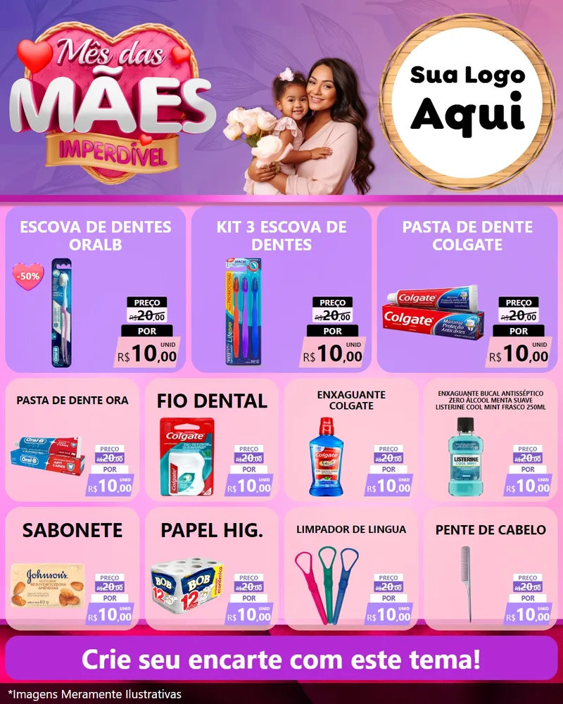 Modelo de Rede Social para Feed Instagram com o tema Mês das Mães Imperdível para Higiene Pessoal
