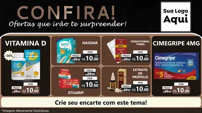 Modelo de TV para TV Horizontal com o tema Confira! Ofertas que irão te surpreender! para Farmácia