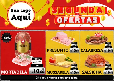 Modelo de Encarte para Encarte A4 Horizontal com o tema Segunda de Ofertas para Frios e Laticínios