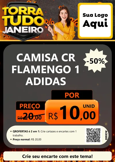 Modelo de Cartaz para Cartaz A4 Vertical com o tema Torra Tudo Janeiro para Roupas e acessórios