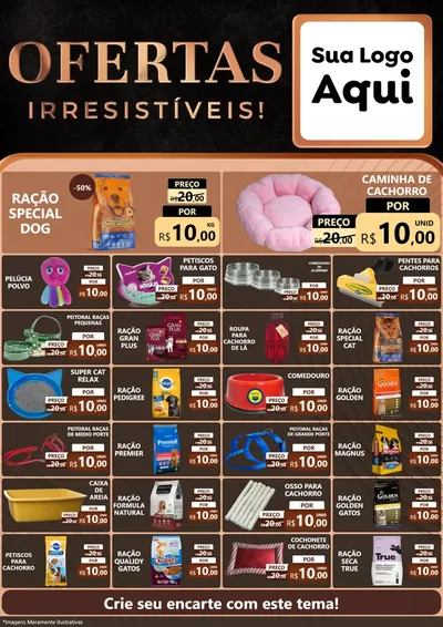 Modelo de Encarte para Encarte A4 Vertical com o tema Ofertas Irresistíveis! para Pet Shop