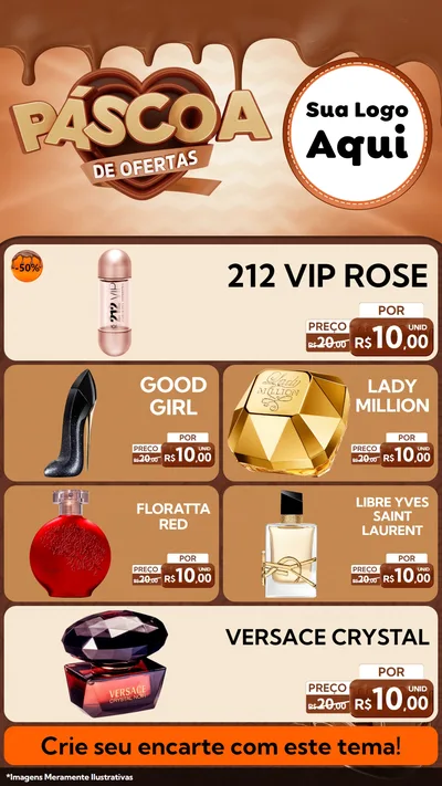 Modelo de TV para TV Vertical com o tema Páscoa de Ofertas para Perfumes