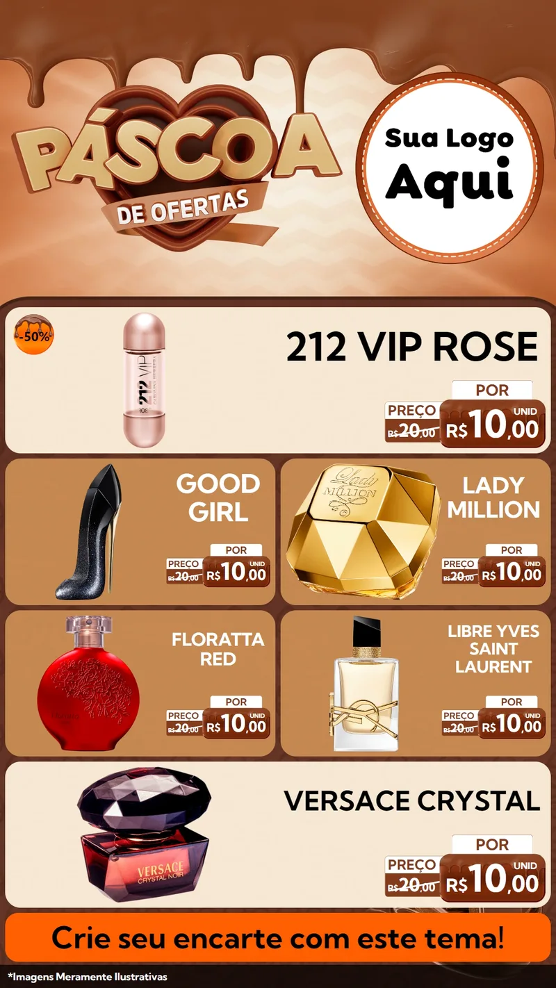 Modelo de TV para TV Vertical com o tema Páscoa de Ofertas para Perfumes