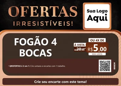 Modelo de Cartaz para Cartaz A4 Horizontal com o tema Ofertas Irresistíveis! para Móveis e Eletro