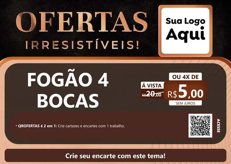 Modelo de Cartaz para Cartaz A4 Horizontal com o tema Ofertas Irresistíveis! para Móveis e Eletro