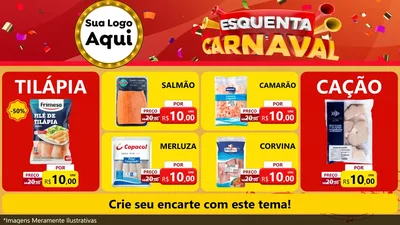 Modelo de TV para TV Horizontal com o tema Esquenta Carnaval para Peixaria