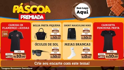 Modelo de TV para TV Horizontal com o tema Páscoa Premiada para Roupas e acessórios