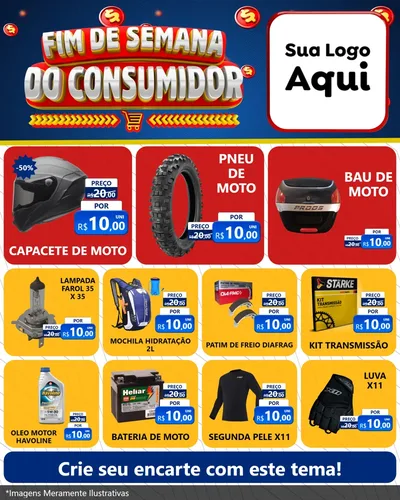 Modelo de Rede Social para Feed Instagram com o tema Fim de Semana do Consumidor para Moto peças