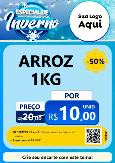 Modelo de Cartaz para Cartaz A4 Vertical com o tema Especial de Inverno para Supermercado
