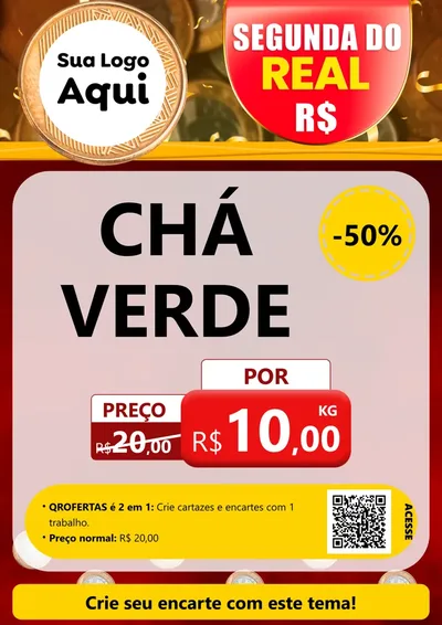 Modelo de Cartaz para Cartaz A4 Vertical com o tema Segunda do Real para Produtos Naturais