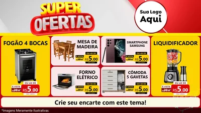 Modelo de TV para TV Horizontal com o tema Super Ofertas para Móveis e Eletro