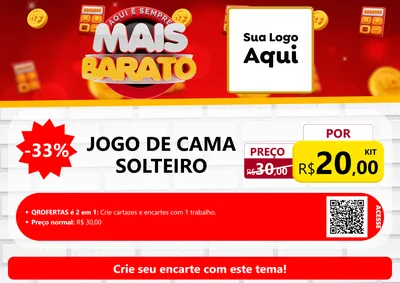 Modelo de Cartaz para Cartaz A4 Horizontal com o tema Mais Barato para Cama, Mesa e Banho