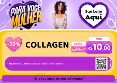 Modelo de Cartaz para Cartaz A4 Horizontal com o tema Para Você, Mulher para Suplementos alimentares