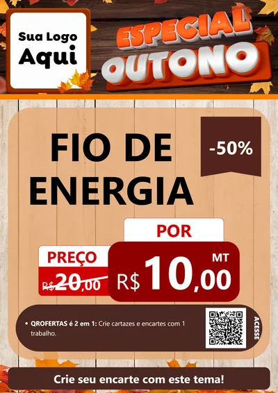 Modelo de Cartaz para Cartaz A4 Vertical com o tema Especial Outono para Materiais Elétricos